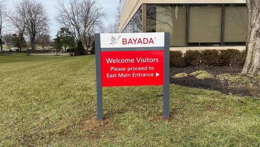 Aluminum post and panel sign for BAYADA