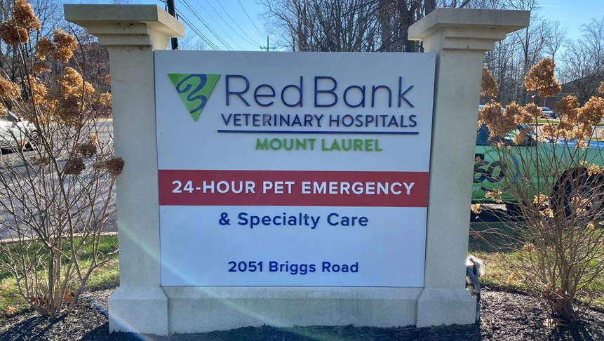 New monument signage for Red Bank Vets re-brand.