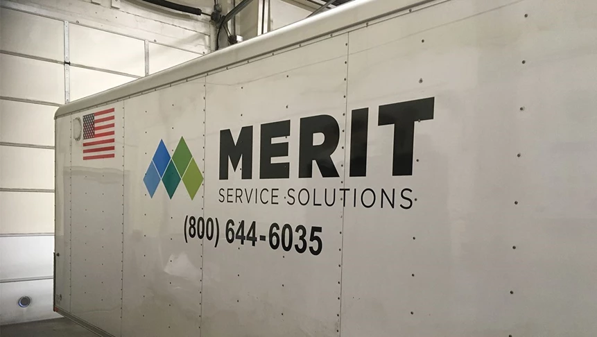 Side trailer graphics for Merit Service Solutions