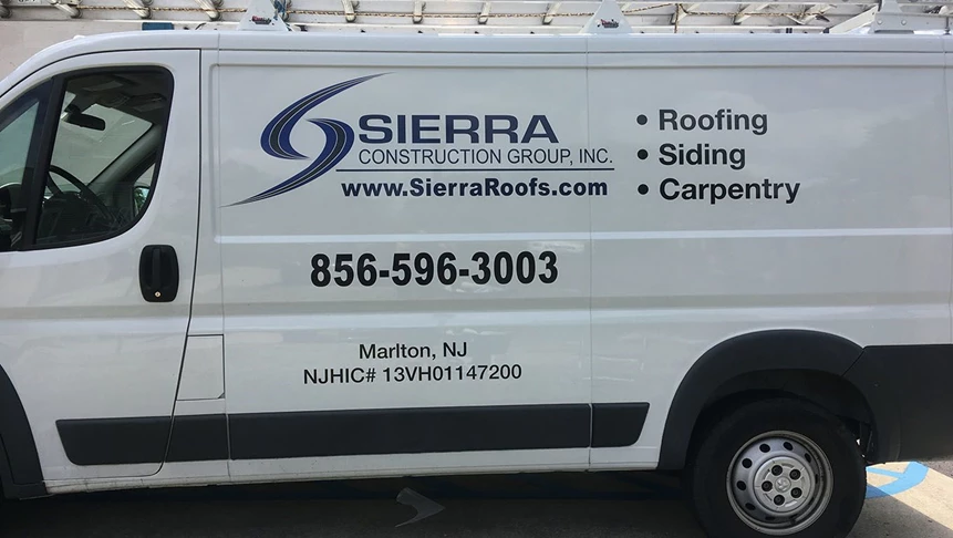 Van graphics cut from vinyl and installed for Sierra Construction.