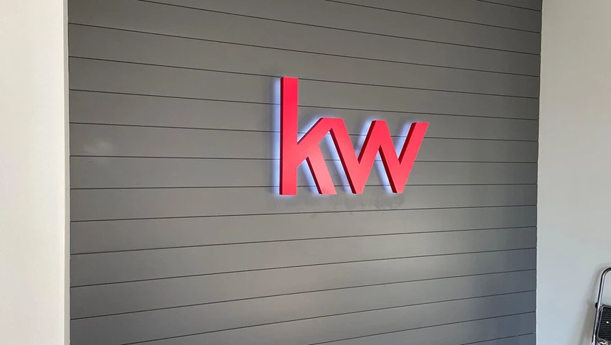 Keller Williams chose halo lit dimensional letters for their lobby.