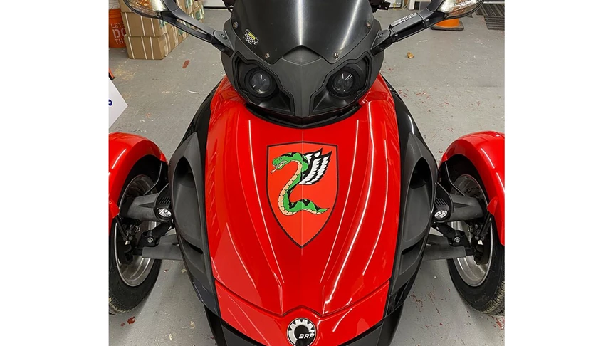 Custom vehicle graphic for our clients personal motorcycle