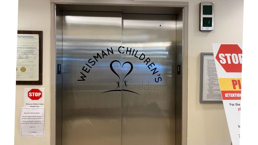 Crisp new elevator graphics for Weisman Childrens in Marlton